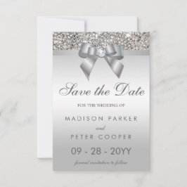 Silver Sequins Diamond Bow bespaart de datum van h Save The Date