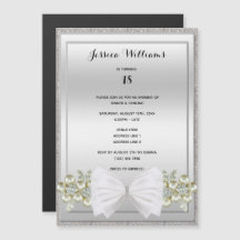 Silver Sequins en Floral Pareltjes Glitter Bow Bir