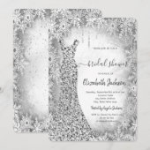 Silver Sequins Jurk Sneeuwvlokken Vrijgezellenfees Kaart (Voorkant / Achterkant)