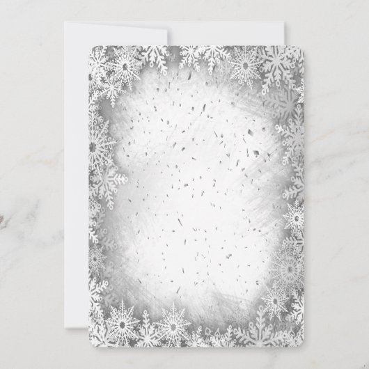 Silver Sequins Jurk Sneeuwvlokken Vrijgezellenfees Kaart (Achterkant)