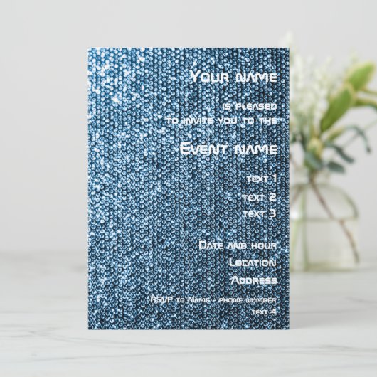 Silver Sequins Kaart (Staand voorkant)