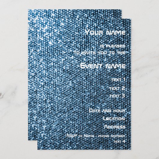 Silver Sequins Kaart (Voorkant / Achterkant)