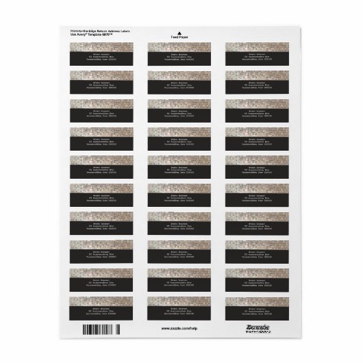 Silver Sequins keert de Etiketten van het Adres va (Full Sheet)