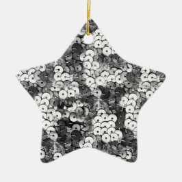 Silver Sequins Keramisch Ornament