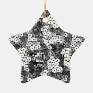 Silver Sequins Keramisch Ornament