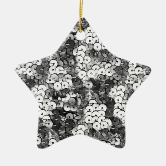 Silver Sequins Keramisch Ornament (Voorkant)