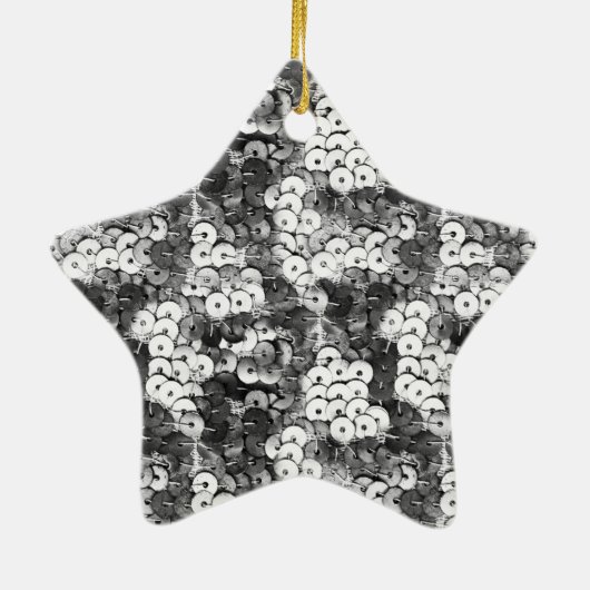 Silver Sequins Keramisch Ornament (Achterkant)