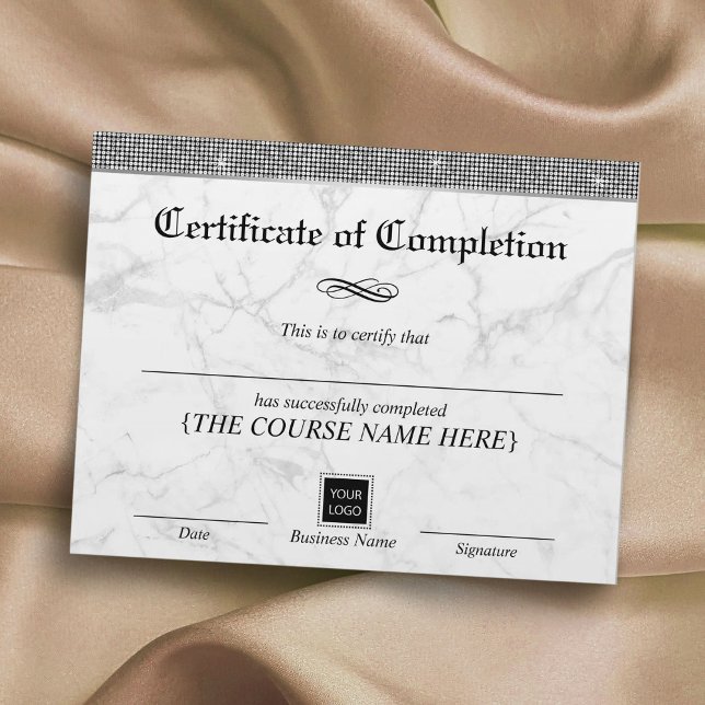 Silver Sequins Marble Certificate Completion Award (Creator heeft geüpload)