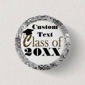Silver Sequins van 20XX Afstuderen Button (Voorkant)