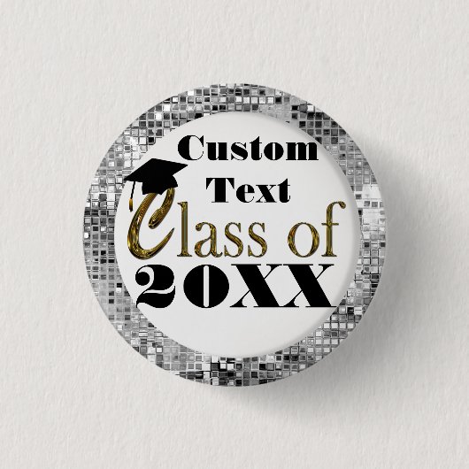 Silver Sequins van 20XX Afstuderen Button (Voorkant)
