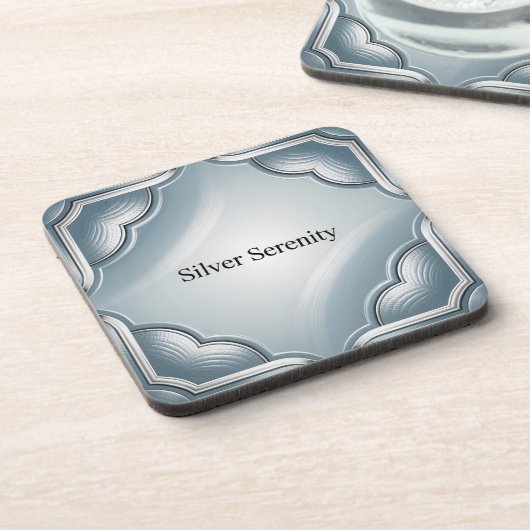 Silver Serenity Blue Plastic Onderzetter Set (Linkerzijde)