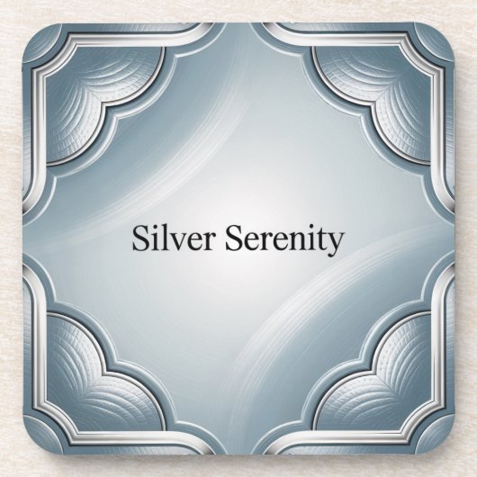 Silver Serenity Blue Plastic Onderzetter Set (Voorkant)
