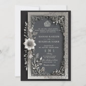 Silver Serenity & Floral Elegance Islamitische bru Kaart (Voorkant)