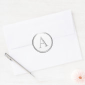 Silver Serif Monogram starter Ronde Sticker (Envelop)