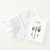 Silver Serving Set White Recipe Monogram Notitieboek (Binnen)