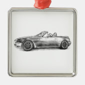 Silver Shadow MX5 Metalen Ornament (Voorkant)