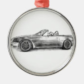 Silver Shadow MX5 Metalen Ornament (Voorkant)