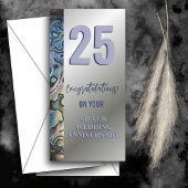 SILVER SHEEN & PAUA TRIM 25th Jubileum Kaart