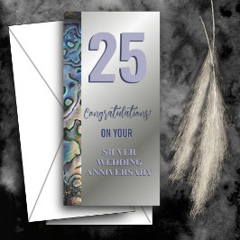 SILVER SHEEN & PAUA TRIM 25th Jubileum Kaart