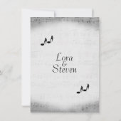 Silver Sheet Music Theme Weddenschap Kaart (Achterkant)