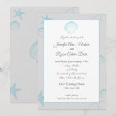 Silver Shells Ocean Side Wedding Kaart (Voorkant / Achterkant)