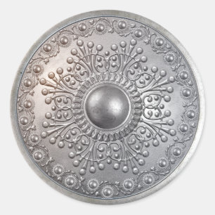 Silver Shield 8 Ronde Sticker