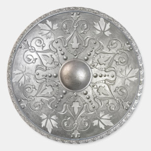 Silver Shield 9 Ronde Sticker