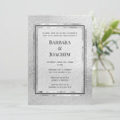 Silver Shimmer 10th Jubileum Party Invitation Kaart (Staand voorkant)
