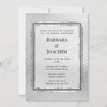 Silver Shimmer 10th Jubileum Party Invitation
