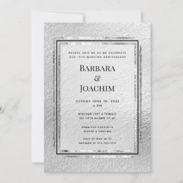 Silver Shimmer 10th Jubileum Party Invitation Kaart