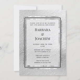 Silver Shimmer 10th Jubileum Party Invitation Kaart