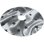 Silver Shimmer Black Star Elegant Minimal Modern Kerstboom Rok (Gekanteld)