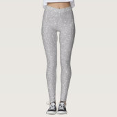 Silver Shimmer Dust Pattern – Elegant Metallic  Leggings (Voorkant)