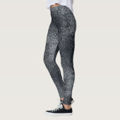 Silver Shimmer Dust Pattern – Elegant Metallic  Leggings (Links)