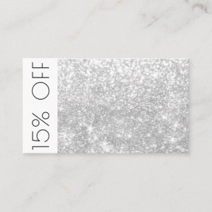 Silver Shimmer en Sparkle Discount 15%-kaart Visitekaartje