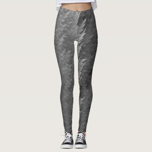 Silver Shimmer Feather Tartan Leggings (Voorkant)