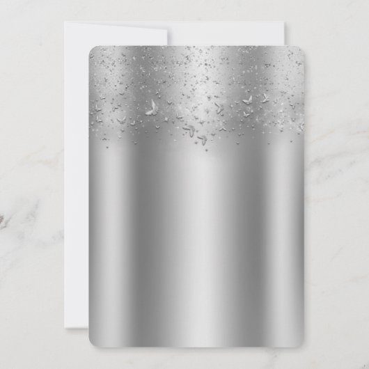 Silver Shimmer Flutter Butterfly Baby shower Kaart (Achterkant)