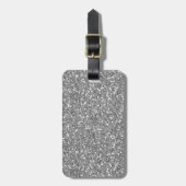 Silver Shimmer Glitter Bagagelabel (Voorkant verticaal)