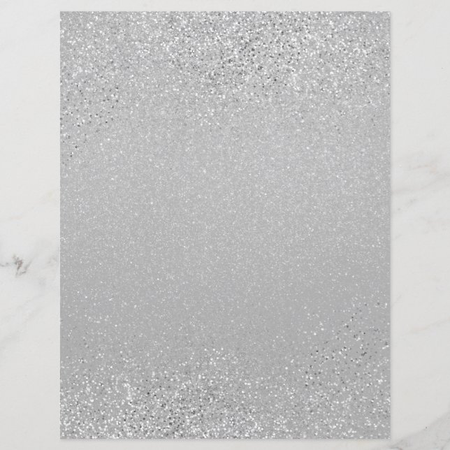 Silver Shimmer Glitter Dust Scrapbook Paper (Voorkant)