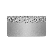 Silver Shimmer Glitter Sjabloon Achtergrond Etiket (Voorkant)