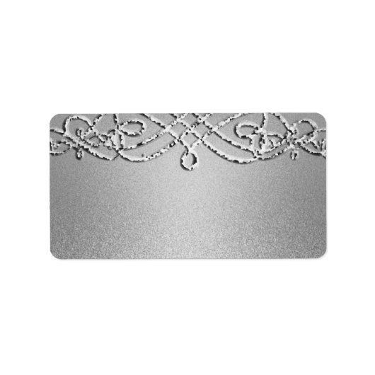 Silver Shimmer Glitter Sjabloon Achtergrond Etiket (Voorkant)