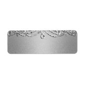 Silver Shimmer Glitter Sjabloon Achtergrond Etiket (Voorkant)