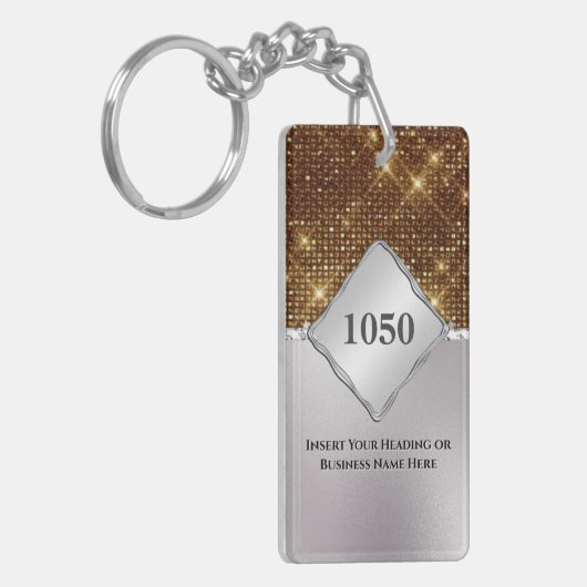 Silver shimmer gold sequin sparing DIY beide zijde Sleutelhanger (Voorkant Links)