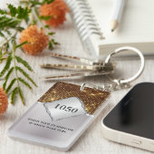 Silver shimmer gold sequin sparing DIY beide zijde Sleutelhanger (Voorkant Rechts)