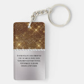 Silver shimmer gold sequin sparing DIY beide zijde Sleutelhanger (achterkant)