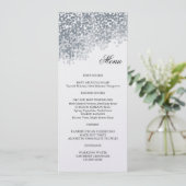 Silver Shimmer Light Shower Menu Kaart (Staand voorkant)