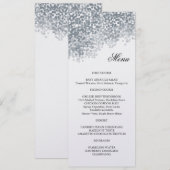 Silver Shimmer Light Shower Menu Kaart (Voorkant / Achterkant)