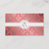 Silver Shimmer Peach Damask Elegant Woman's Visitekaartje (Achterkant)