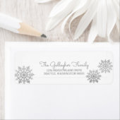Silver Shimmering Chic Snowflake Holiday Etiket (Insitu)