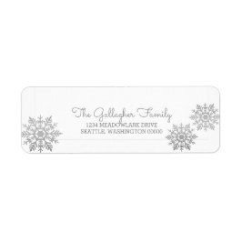 Silver Shimmering Chic Snowflake Holiday Etiket